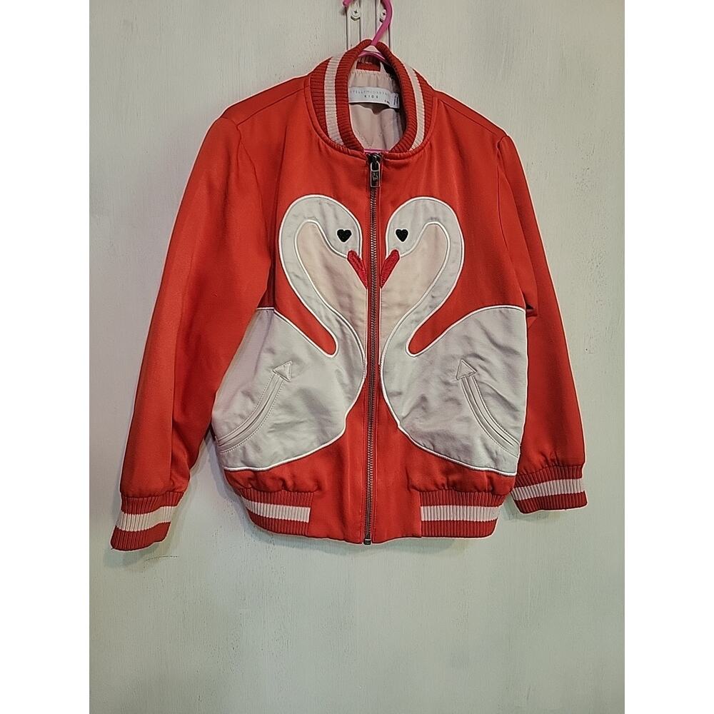 Stella Mccartney Red White Bomber Jacket Swans Kids 6 Years